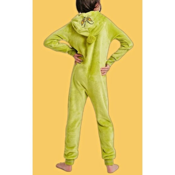 JUSTICE Grinch Hooded Union Suit Sleep Pajamas GIRLS SIZE XL 16-18 CHRISTMAS NEW - Picture 5 of 9
